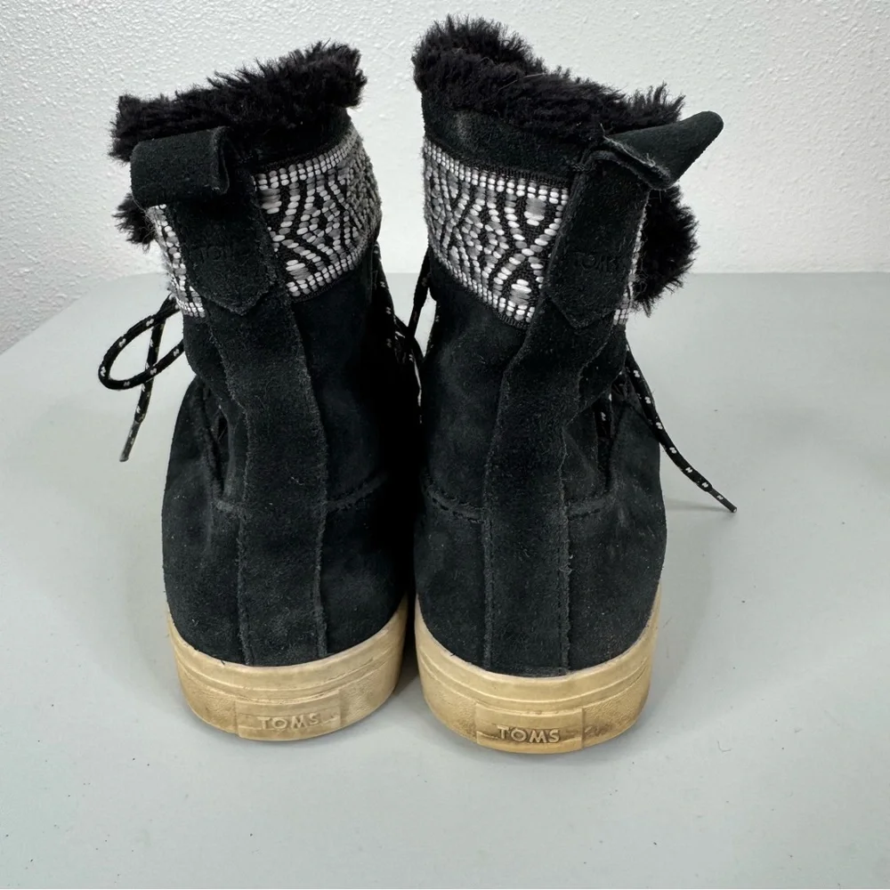 Toms Black‎ Lace Up Winter Shoes Size 9.5